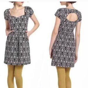 Deletta Caledonia dress from Anthropologie: XS in black and cream stretch knit